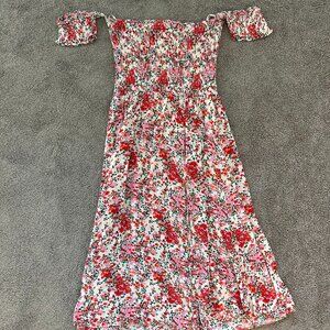 Floral Off the Shoulder Maxi Dress